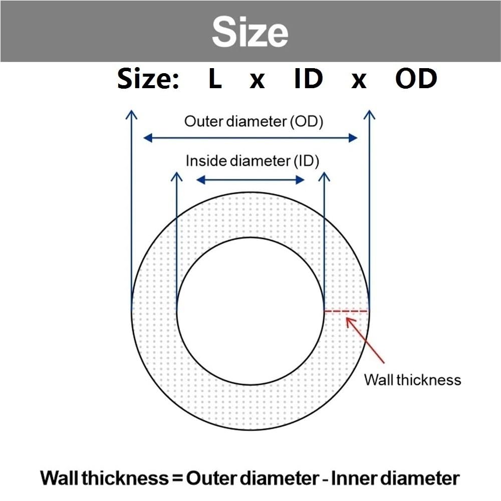 Flexibler Gummischlauch Schwarzer kleiner Kapillarschlauch, Außendurchmesser 6 mm, 5, 4, weißer Silikonkautschukschlauch, flexibel for Labor, 1 Stück(Black,10METERS*4MM*8MM)