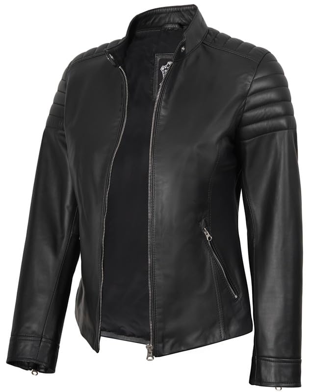 Image of Blingsoul Womens Real Leather Jacket - Asymmetrical Leather Jackets for Women