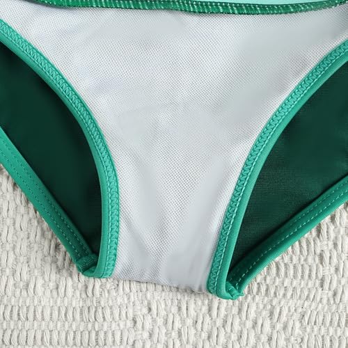 Image of Little Girl Swimsuit Casual Swimwear Kids Two Piece Color Block Bathing Suits Beach Bikini Set 3-12Years