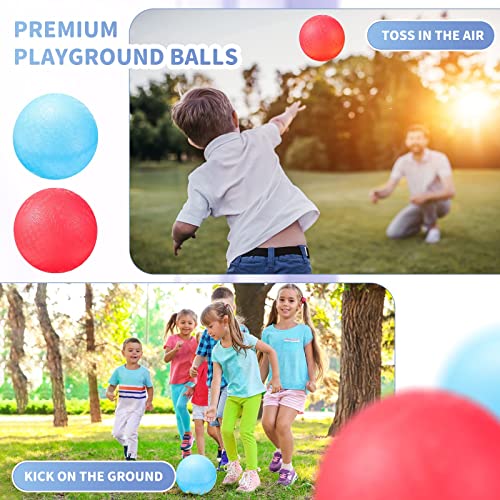 Pack Of 2 Rubber Balls 5 Inch Playground Balls For Kids Outdoor Bouncy Ball Set Red Blue Dodgeball Balls Inflatable Handball Ball Kickball Ball For Yoga Play Exercise Playground Soccer Basketball #TOP2