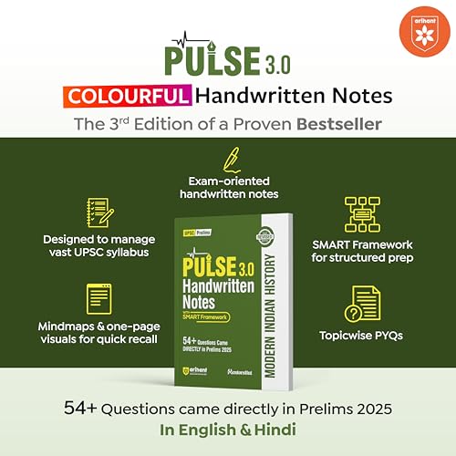 Image of Arihant PULSE 3.0 UPSC Handwritten Notes Conceptual Geography | Fully Revised Edition with SMART Framework | for UPSC Prelims, State PCS and Other Competitive Exam | English Medium