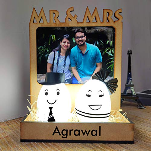 Image of ZOCI VOCI LED Photo Frames Personalized Gifts for Wife /Husband /Couple /Parents (Happy Marriage)