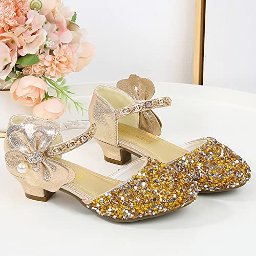 2025 Girls Heeled Shoe Dress Shoes Bows Heel Princess Flower Wedding For Toddler Little Kid2