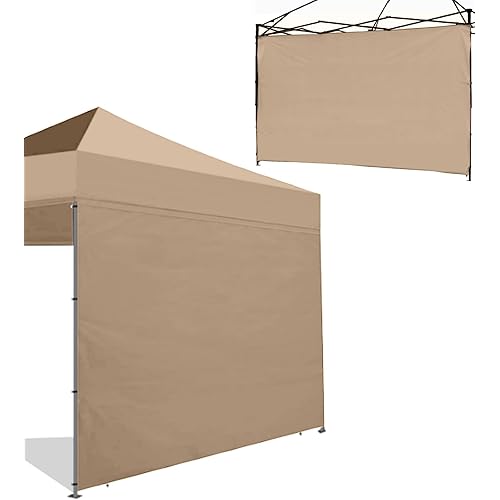 10x10 FT Instant Canopy Tent Sidewall, Waterproof & UV Protection for Pop Up Canopy Tent - Privacy Wall for Camping, Market Stall, Outdoor Events (1 Pack Sidewall Only, No Frame or Top) (Khaki)