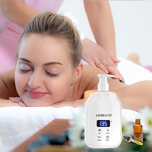 image for LINBEAUTI Massage Oil Warmer with Two Oil Bottle, Lotion Bottle Warmer