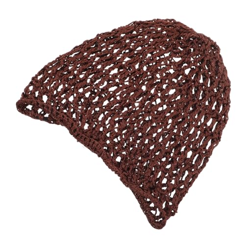 GANAZONO red para el cabello malla de rayón suave para el cabello envoltura de pelo de malla redecilla para el cabello red de pelo de malla para mujer gorro suave para dormir tejer Café