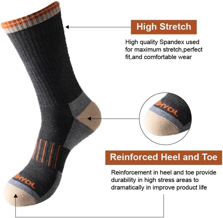 JOYNÉE Mens Athletic Crew Cushion Socks for Running and Workout 6 Pack,Multicolor,Sock Size:10-13 - Image 3