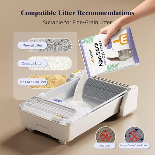 Robotail Open Top Automatic Litter Box, Self Cleaning Cat Litter Box with Roomy Space for Large Cats+Vis Waste Bin, XXL Electric Cat Litter Box Automatic Cleaning for Multi Cats, Auto Litter Box - Image 5