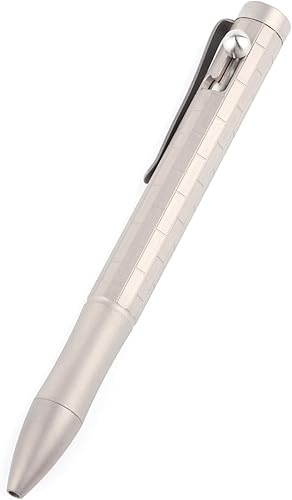 Miniatura 10 de Hamans Bolígrafo de titanio Bolt Action Pen 4.92" con clip de bolsillo, tamaño compacto recargable