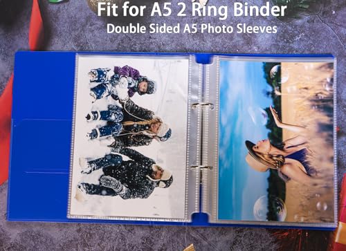 30 Pack 60 Pockets A5 Photo Sleeves for A5 2 Ring Binder/ 8 cm, Transparent Postcard Sleeves - Image 3