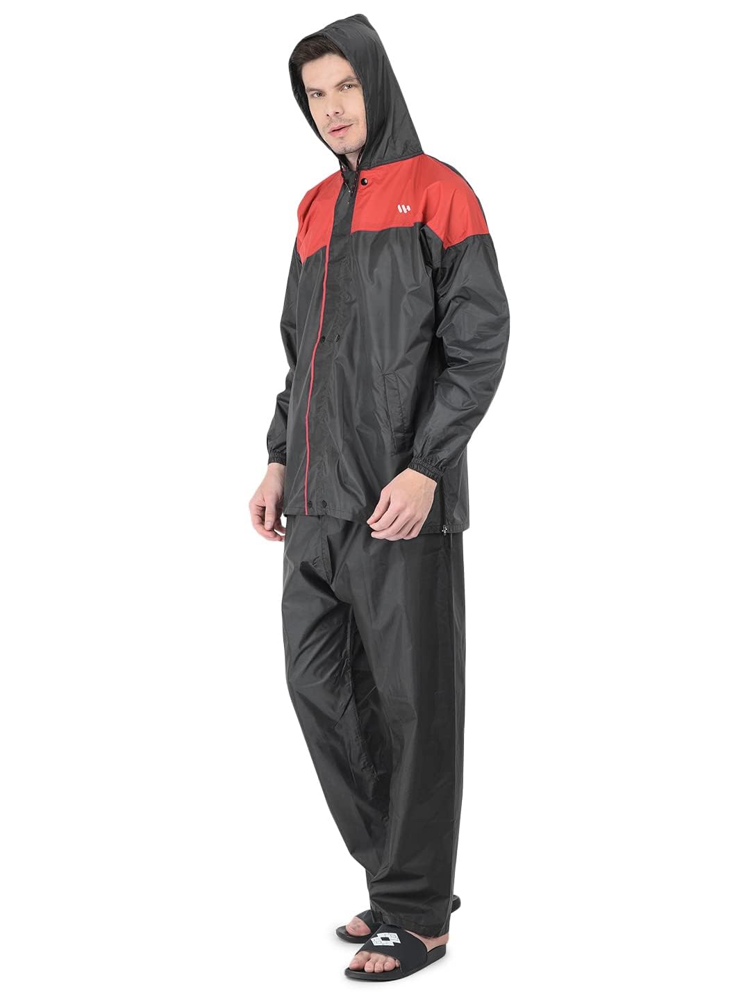 Wet Off Hood® Men's Waterproof Rain Suit | Reversible Nylon Set with Adjustable Hood | Reflective Strip & Small Backpack Space-Ready Fit 1