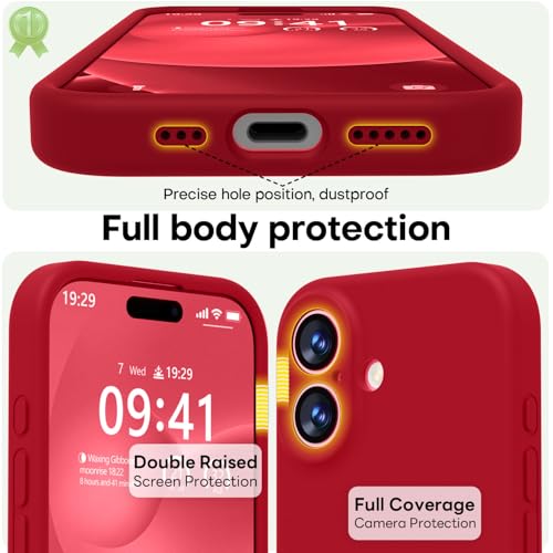Image of LOVE 3000 Designed for iPhone 17 Case, Premium Silicone [Compatible with Magsafe][Soft Anti-Scratch Microfiber Lining] Shockproof Protective Phone Case for Men Women 6.3 inch, Red