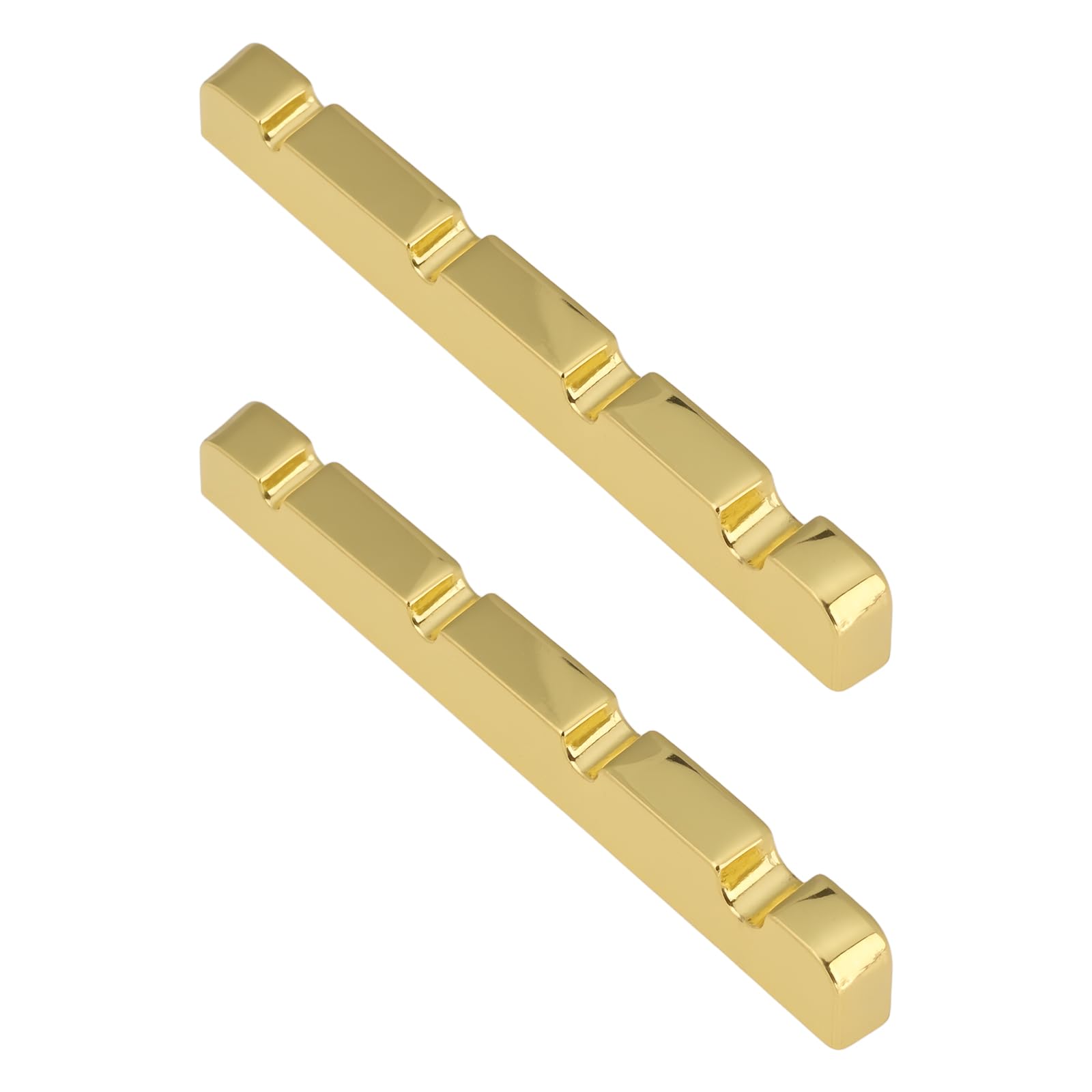 Briny River 2pcs 4-String Electric Bass Slotted Brass Nut for 4-String Electric Bass Guitar 42x3mm
