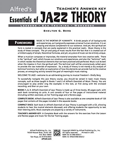 Alfred's Essentials of Jazz Theory, Teacher's Answer Key: Book & 3 CDs - Image 2