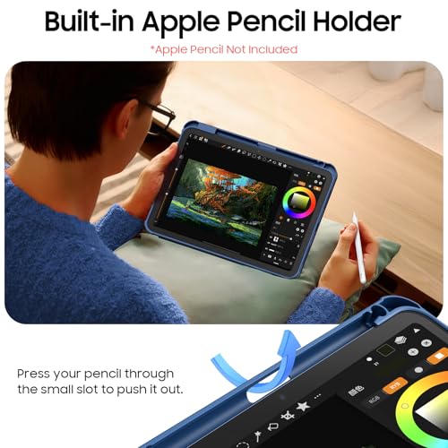 FINTIE Rotating Case for iPad (A16) 11th Generation 11 Inch (2025), iPad 10th Gen (2022) 10.9 Inch – 360 Degree Rotating Case with Clear Back Cover w/Pencil Holder, Auto Wake/Sleep,Navy - Image 4