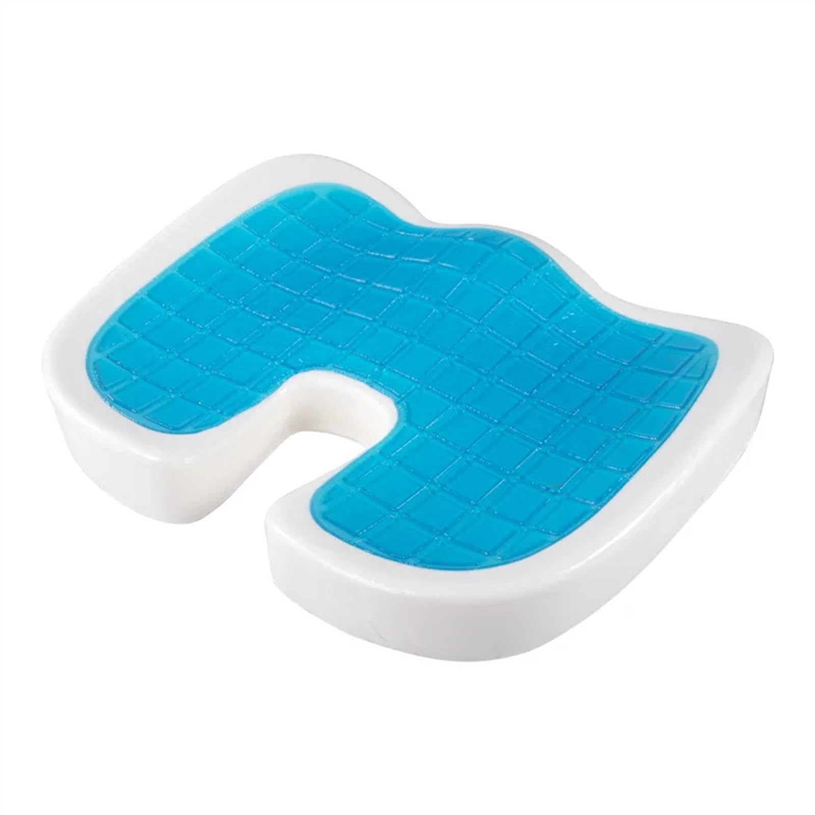Cojín de Asiento Cojín de Gel de Espuma viscoelástica, sensación Fresca, cojín de Verano, cojín de Silla de Espuma viscoelástica, cojín a Tope Cojín para coxis(Blue,Cotton)
