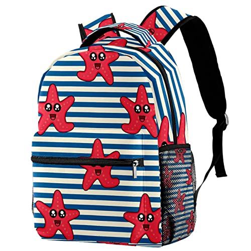Mochila de hombro con estrella de mar para viajes y senderismo ligero