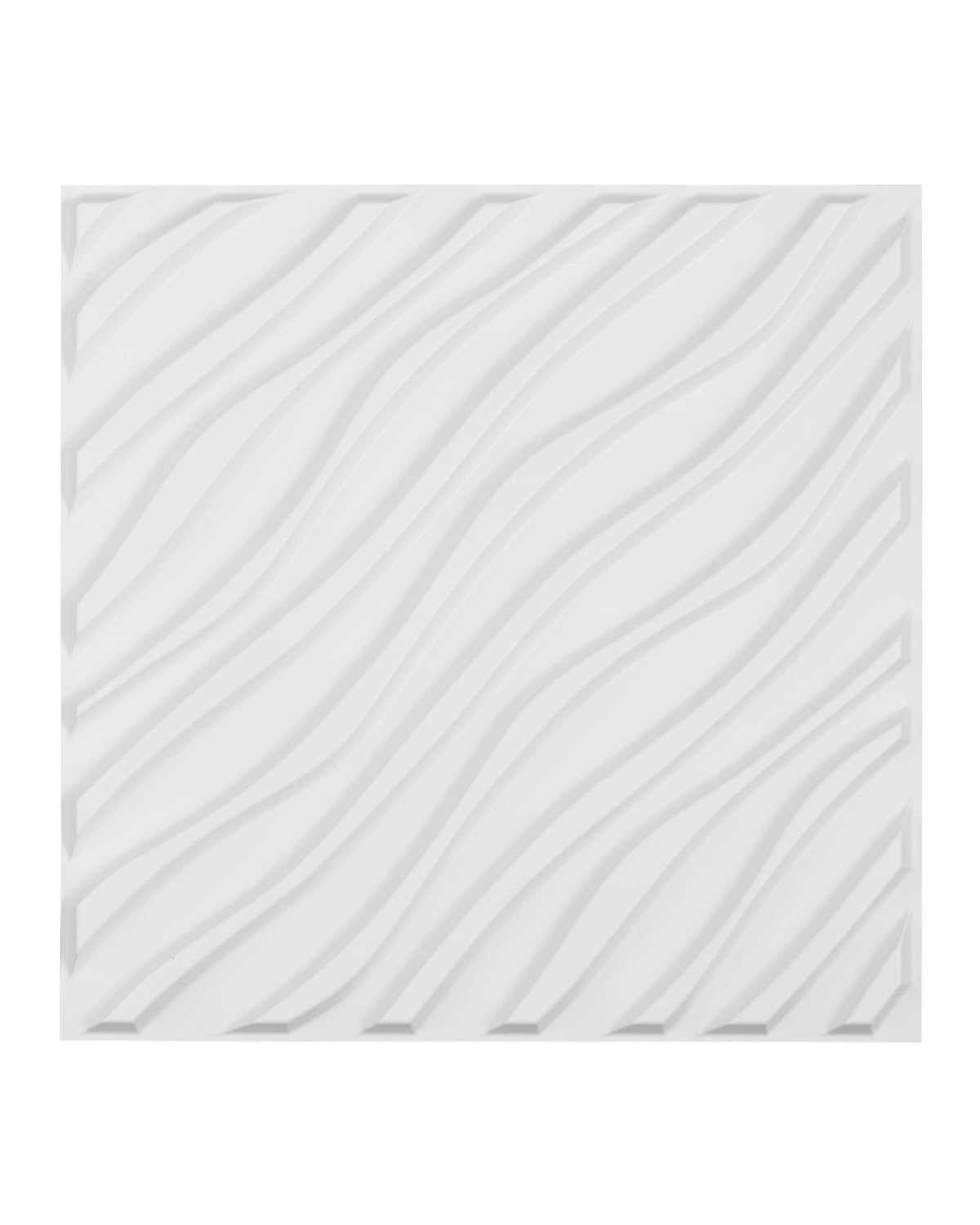 VEVOR Panneaux Muraux 3D — Lot de 12 Panneau Mural Décoratif PVC Style Moderne Minimaliste, 50x50 cm, Blanc Mat