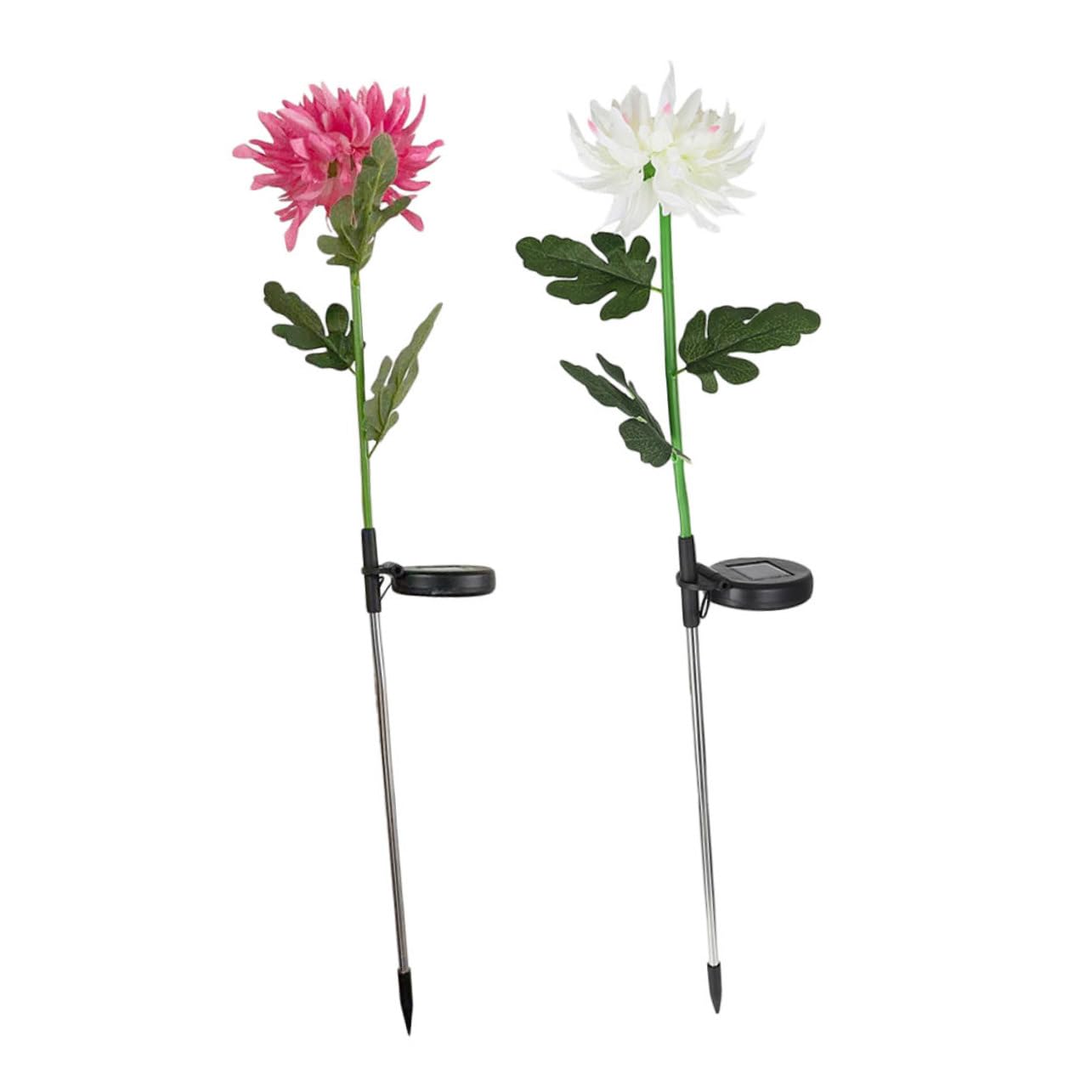 Holibanna 2Pcs Solar LED Chrysanthemum Lights for Garden Decoration Lawn Landscape Stake Lights Solar Lights for Courtyard Terrace Decor
