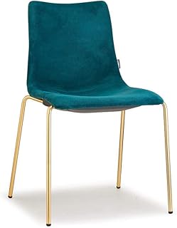 Set 2 Scab Design Zebra Pop silla patas de latón efecto satinado asiento tejido verde pavo real