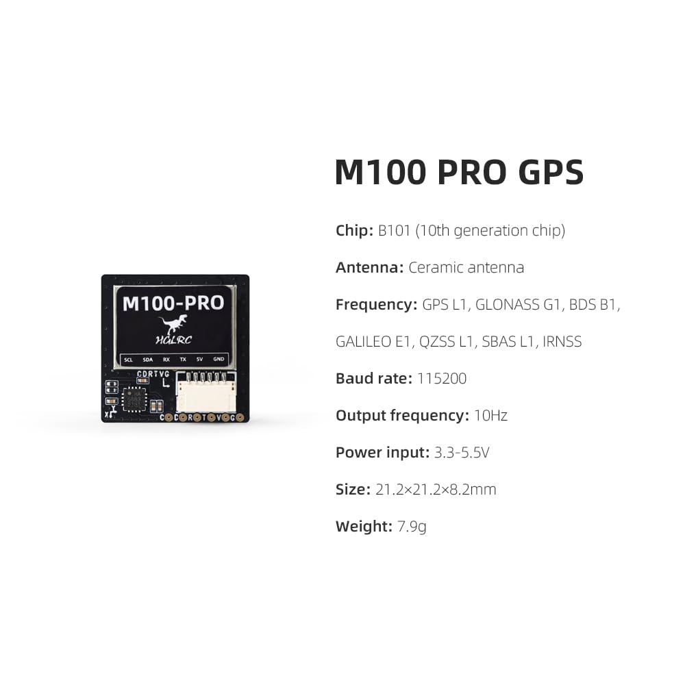 HGLRC M100 Pro GPS QMC5883L Ulepszony pięciomodowy kompas pozycjonujący układ 10. generacji kompatybilny ze stałym skrzydłem FPV UAV