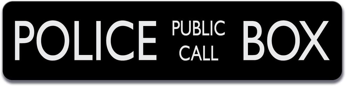 Police Public Call Box Aluminum Sign - 4 inch Tall by 17 inch Aluminum Sign
