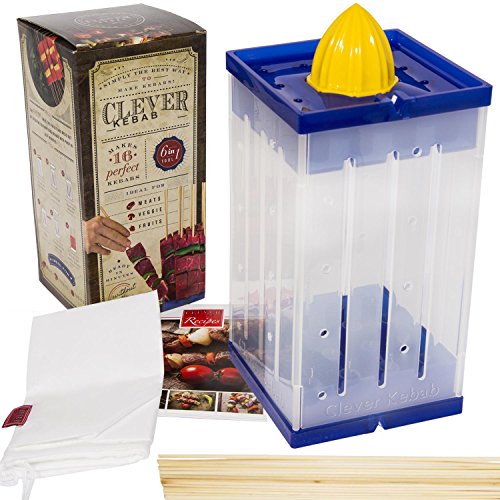 6 in 1 Shish Kebab Cutting Tool with 16 Bamboo Skewers