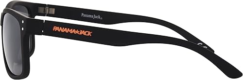 Miniatura 5 de Panama Jack Gafas de sol Silver Flash Classic Wayfarer para hombre, color negro, 56, Negro -