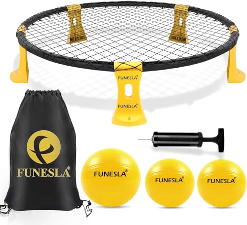 Funesla Juego de pelota de juego para todas las edades, para uso en interiores y exteriores, césped, patio, playa, portón trasero, parque (3 bolas y bomba de aire estándar incluida)