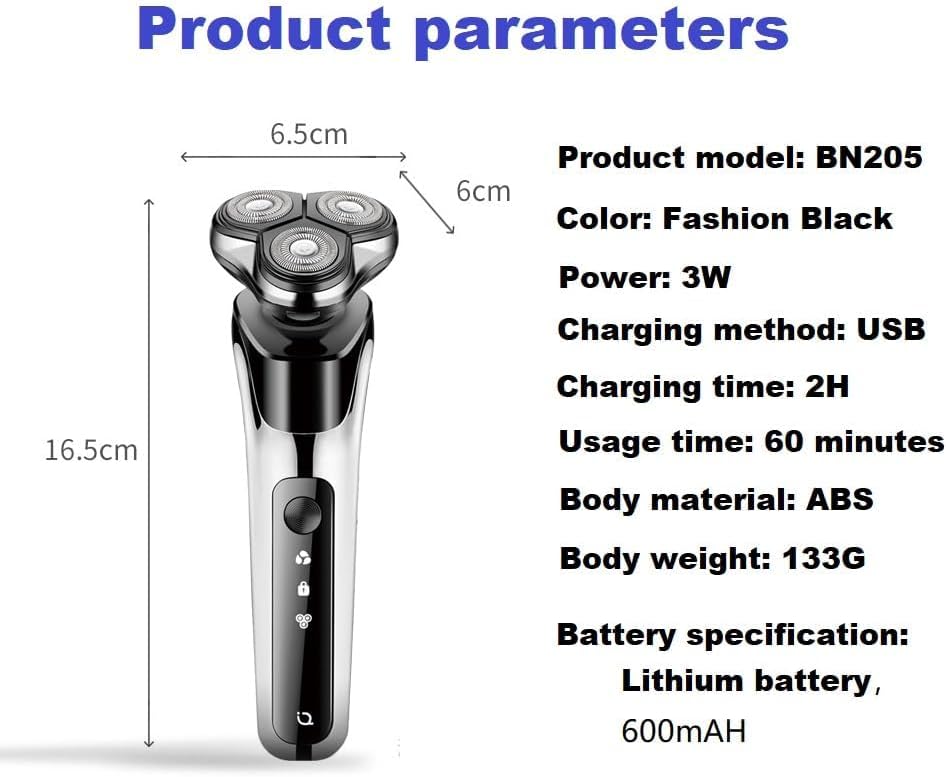 Miniatura 3 de SHPAVVER - Maquinilla de afeitar eléctrica para hombres, afeitadora eléctrica recargable en seco y húmedo, impermeable, portátil, regalo ideal para