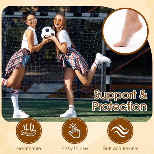 Image of Syhood 20 Pieces Metatarsal Felt Pads Foot Insert Pads Ball of Cushion for Pain Relief Forefoot and Sole Adhesive Accessories for Men and Women 1 /4 Inch Thick (Oval Style,Nude,Leather)