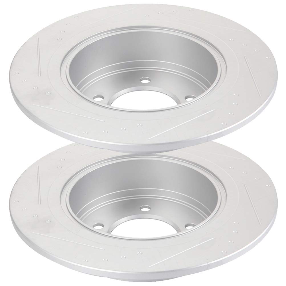 Brake Rotors Kit, LSAILON - Rear 302mm Solid Slotted Disc Brake Kit - For Chrysler,0,Sebring,For Dodge Avenger,Caliber,For Jeep Compass,Patriot,For