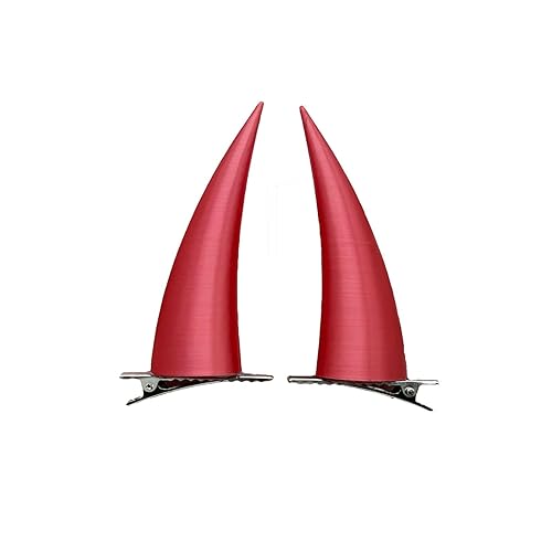 Pinzas para el pelo de cosplay de Devil Horns Anime Power Cosplay Horns Halloween Red Demon Accesorios para el cabello