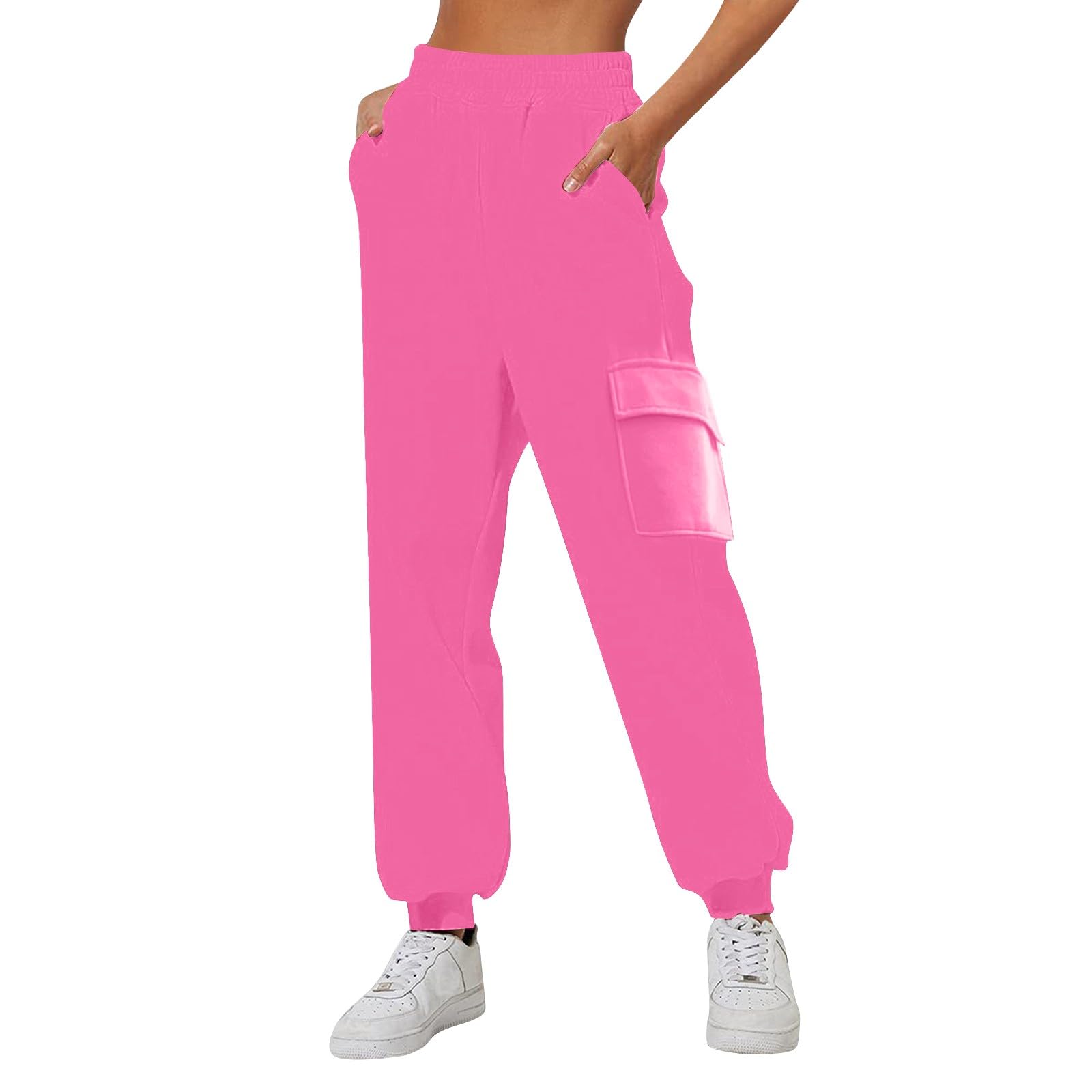 Women's Wide Leg Sweatpants Cozy Fleece Boyfriend Casual Jogger Pants Straight Leg Baggy Elastic High Waisted Sport Yoga Pants Plain Loose Tracksuit Bottoms Joggers UK Size S-3XL Thin High