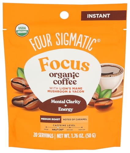 Four Sigmatic Organic Multi Serve Focus Instant Coffee, 1.7 OZ