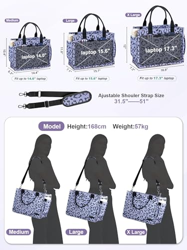 Image of FIORETTO Womens Canvas Tote Bag Purse with Individual Compartment, Zipper Top, Reinforced Bottom & Luggage Sleeve