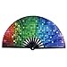 Składany Wentylator Ręczny - Wentylator Ręczny Składany Zmysł Artystyczny Kolorowe Kraty Ręcznie Chiński Wentylator Moda Kreatywny Składany Wentylator Do Tańca Wesele Prezenty Home Decorat