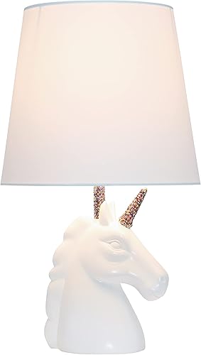 Miniatura 3 de Simple Designs LT1078-RNW - Lámpara de mesa de unicornio con purpurina brillante, arcoíris