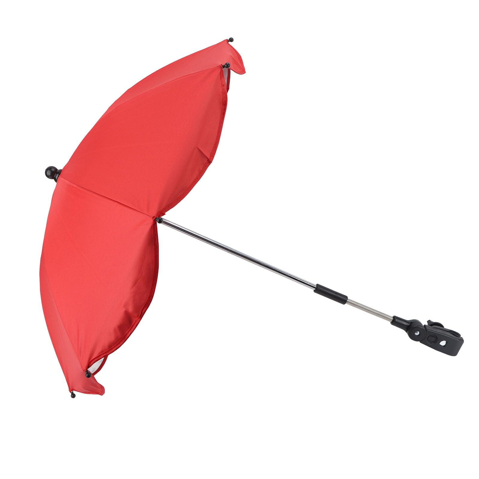 Parasol do Wózka Dziecięcego 14 Cali, Uniwersalna Parasolka do Wózka Dziecięcego Regulowana Ochrona UV Parasol Przeciwsłoneczny do Wózka Spacerowego, Gondoli, Wózka Inwalidzkiego (Czerwony (srebrny klej))