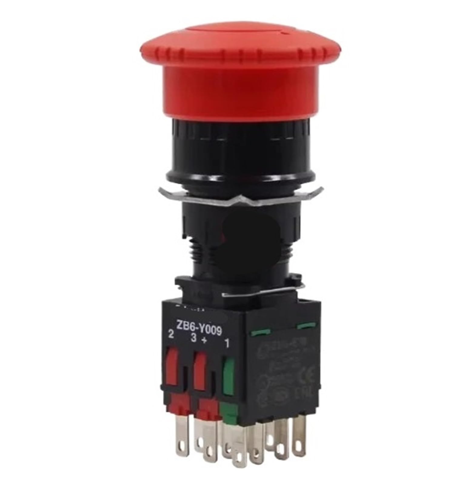 KSZHZYMGX Stop switch XB6AS8349B ZB6-Y009 with 16mm opening, contacts 1 open and 2 close