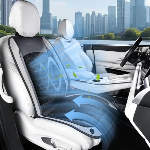 Image of Coverado Cooling Car Seat Cover, 12V-24V Ventilated Front Seat Cushion for Car, 3-Speed Adjustable Seat Cover for Summer Driving Seat, Universal Fit for Car SUV Truck Van