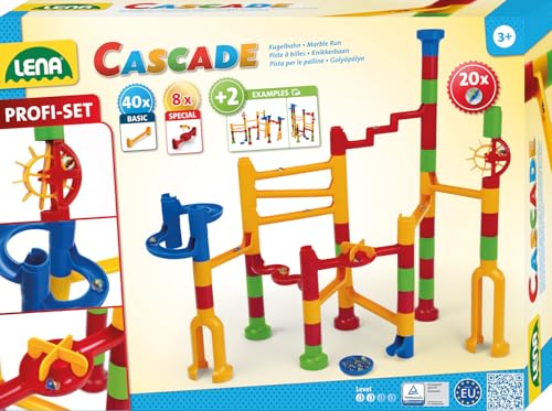 Lena 65290 x Cascade Kugelbahn Speed, Murmelbahn aus Kunststoff, Baukasten...
