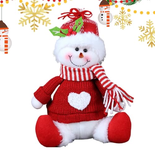 Peluche Decorativo Muñeco de Nieve - Decoración De Navidad Sentada,Figura De Muñeco De Nieve De Navidad | Para Fiestas Oficina Hogar Interior Oficina Estante Invierno Chimenea Abrigo De Chimenea