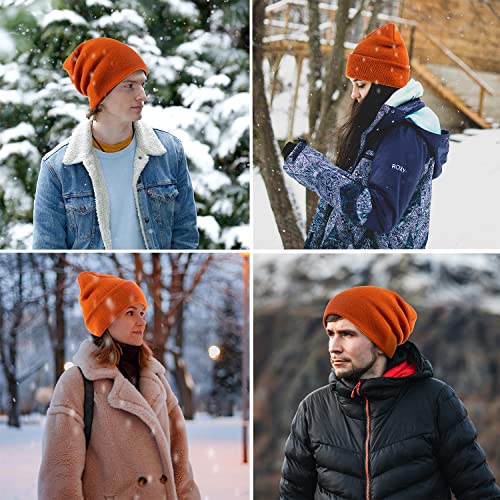 Winter Womens Knit Beanie Hat Fashion Acrylic Hats Soft Warm Unisex Cuffed Outdoor Windproof Ski Cap Grey #TOP5