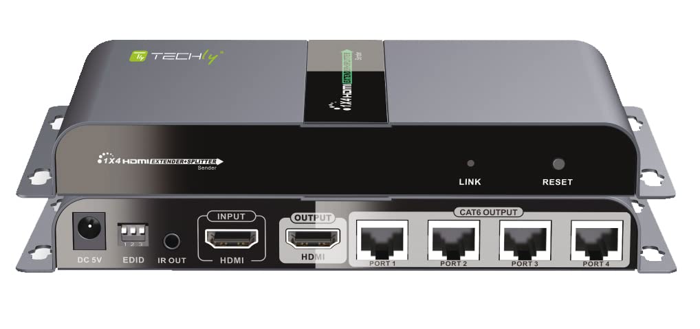 TECHLY 028191 Extender Splitter HDMI 1x4 Poe z IR na Kabel Cat.6 Do 40m