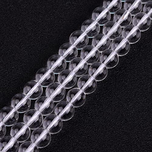 GEM-Inside Natural 8mm White Clear Rock Quartz Crystal Round Gemstone Semi Precious Loose Beads for Jewellery Making 15'' - Image 4
