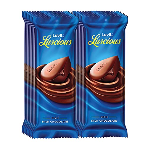 Image of LuvIt Luscious Milk Chocolate Bars | Multipack | Deliciously Smooth | Pack of 15-54g Each