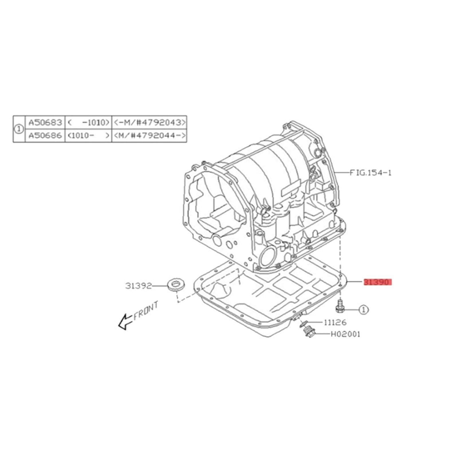 Sotto la vaschetta di scarico dell'auto 31390AA081 Coppa dell'olio per trasmissione in metallo per Subaru per Legacy Impreza Outback Forester Baja 1999-2013 Parti