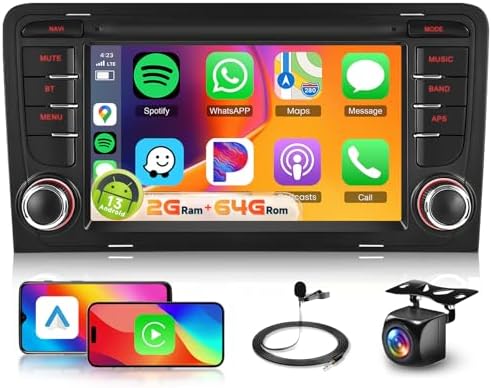 2G+64G Android Car Stereo for Audi A3 S3 RS3 Sportback with DSP Wireless Carpaly & Android Auto, Hodozzy 7 inch HD IPS Touchscreen Bluetooth Car Radio with GPS WiFi FM/RDS Reversing Camera
