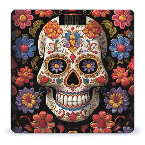 Báscula digital de baño con diseño Sugar Skulls